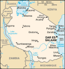 Mapa Tanzanii.